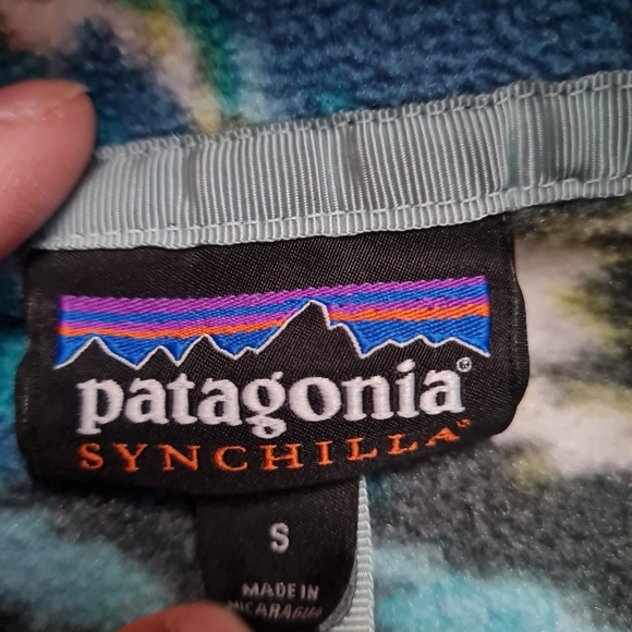Patagonia Synchilla Snap-T Pullover Women's Trout Tales Elwha Blue Size S - Picture 8 of 15